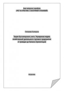 Теория бухгалтерского учета. Упрощенная модель хозяйственной деятельности торгового предприятия: от проводки до баланса. Презентация